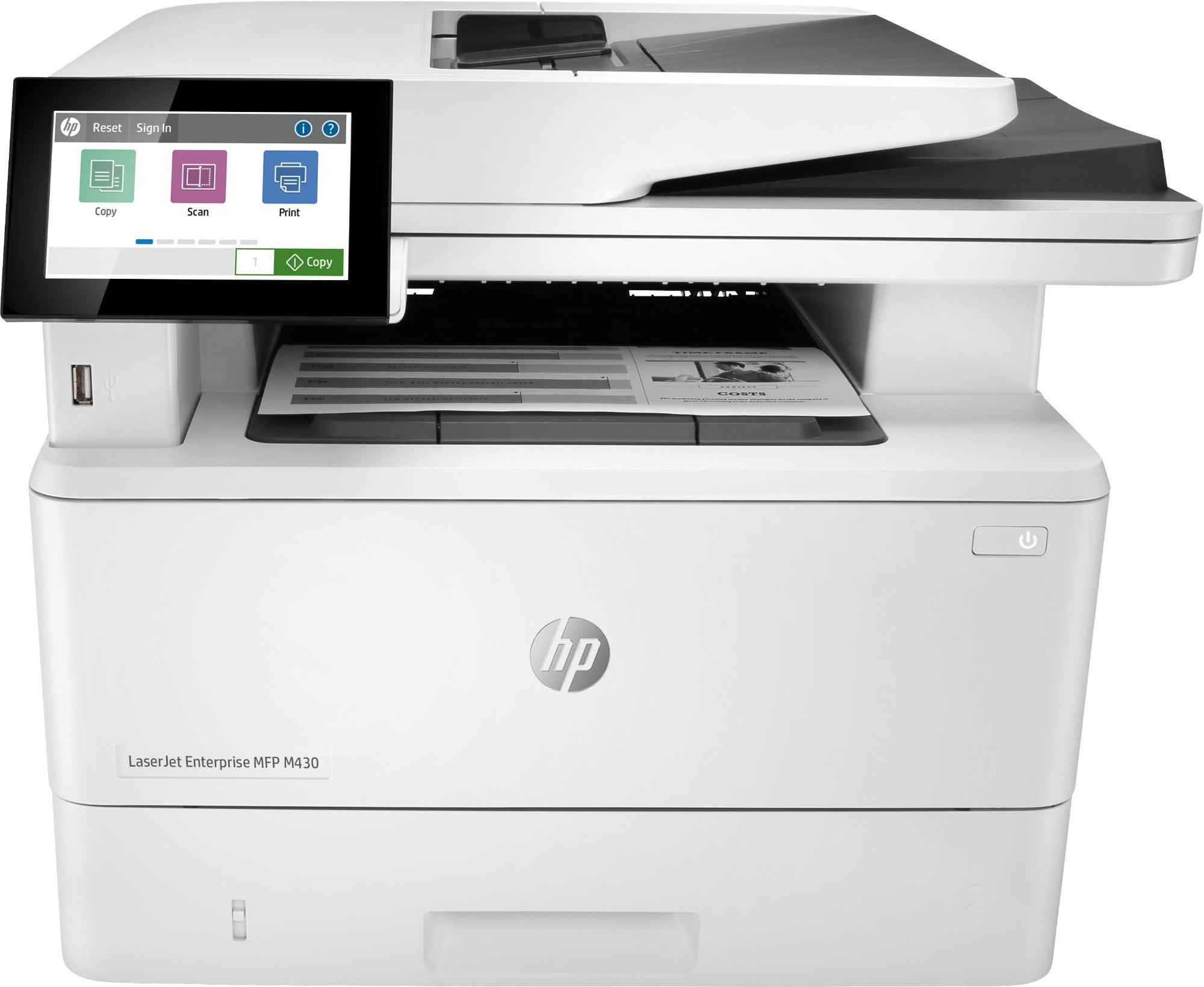 HP Laserjet Enterprise Mfp M430F, Print, Copy, Scan, Fax, 50-Sheet Adf; Two-Sided Printing; Two-Sided Scanning; Front-Facing USB Printing; Compact Size; Energy Efficient; Strong Security-(3PZ55A#B19)